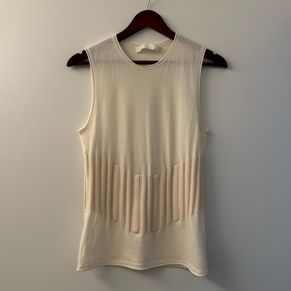 Dion Lee Two Tone Bone Tank in White/Cream (L)
